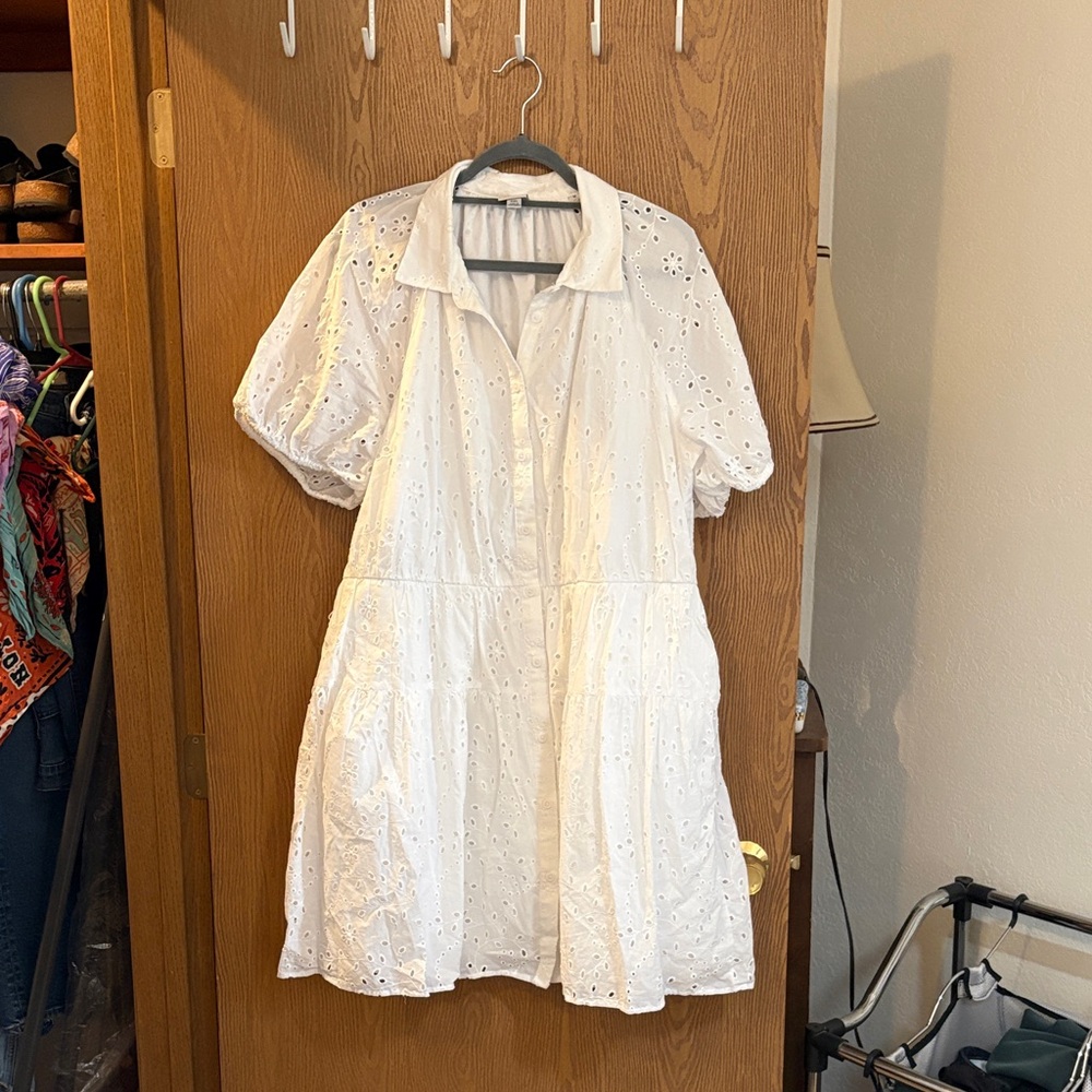 a new day White Eyelet Mini Dress